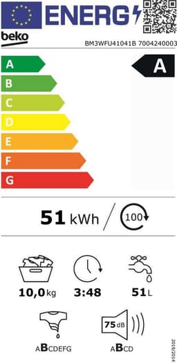 Beko Wasmachine 10kg BM3WFU41041B EnergySpin — thumbnail 3