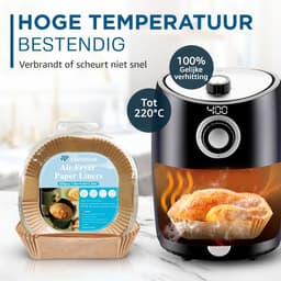 ONE Emporium airfryer papieren liners – 225 stuks – Ø 20 cm – vetvrij & hittebestendig (tot 230 °C) – geschikt voor Ninja/Cosori/Tower — thumbnail 7