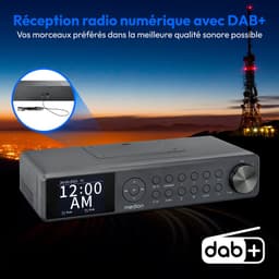 MEDION P66750 Keuken onderbouwradio (DAB+ keukenradio, PLL FM radio, dimbaar TFT kleurendisplay, kookwekker, Bluetooth, LED strip, incl. bevestigingsmateriaal) grijs — thumbnail 3