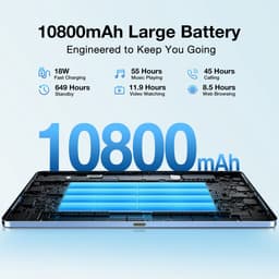 Doogee T40 Tablete Avec Clavier 8GB RAM+512GB ROM (TF 2TB) Helio G99 Batterij 8580mAh 11 "2.5K Android 15 Face ID Dual 4G LTE,Grijs — thumbnail 4