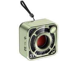 JeiibrZui Bluetooth Luidspreker - Draagbare Mini Speaker - 5 W Geluidskwaliteit - 4 Uur Batterijduur - Retro Design - Groen