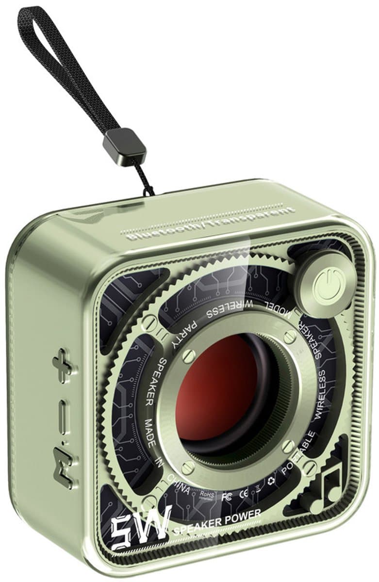 JeiibrZui Bluetooth Luidspreker - Draagbare Mini Speaker - 5 W Geluidskwaliteit - 4 Uur Batterijduur - Retro Design - Groen — afbeelding 1