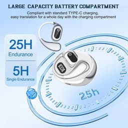 Draadloze Vertaalkoptelefoon - Bluetooth 5.0 - Realtime Vertaling 138 Talen - Noise Cancelling - 24u Accuduur - IPX5 Waterdicht - Compatibel met iOS & Android - Met Oplaadcase - Zwart — thumbnail 5
