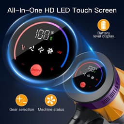 MPQU Draadloze Stofzuiger 55KPa Zuigkracht 550W Motor 3 Modi LED Scherm en Verwisselbare Batterij — thumbnail 3