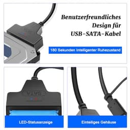 SATA naar USB-adapter voor externe en interne harde schijven - 2,5 & 3,5 inch SSD/HDD — thumbnail 4