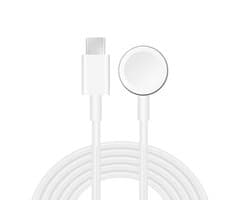 Oplader - USB-C oplaadkabel - geschikt voor Apple Watch Series 1 / 2 / 3 / 4 / 5 / 6 / 7 / 8 / 9 / 10 / SE / SE 2 / Ultra / Ultra 2 - draadloos opladen - wit