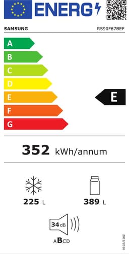 Samsung Series 9 RS90F67BEF, Vrijstaand, Amerikaanse deur, Zwart, 2 deur(en), Premium Black Steel, 36/64 — thumbnail 3