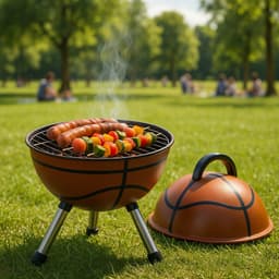 Draagbare Kolengrill "Basketbal" 36x48cm - Camping & Balkon — thumbnail 3