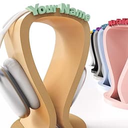 Gepersonaliseerde hoofdtelefoonhouder | Stijlvolle headsetstandaard voor bureau | Ruimtebesparend en uniek — thumbnail 1