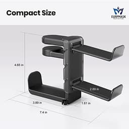3-in-1 Gaming Hoofdtelefoon en Controller Houder met Verstelbare Arm - Onder Bureau Standaard — thumbnail 4