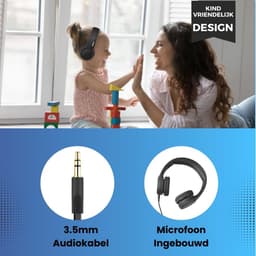 Koptelefoon kinderen met draad - Kinderkoptelefoon - Bedrade hoofdtelefoon - Veilig volume - School - Tablet - Laptop - Reizen - Muziek luisteren — thumbnail 3