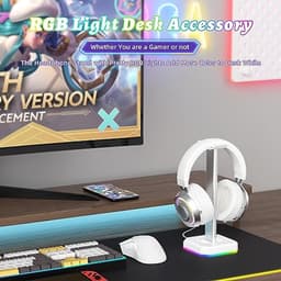 Gaming hoofdtelefoonstandaard met RGB verlichting en flexibele steun — thumbnail 4