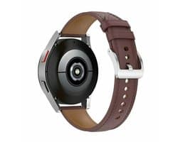By Qubix - Geschikt voor Garmin bandje - Geschikt voor Garmin Venu 4 - 45mm - Luxe leren bandje - Donkerbruin - Smartwatch bandje 22mm