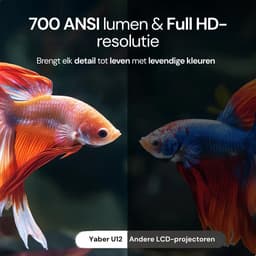Yaber U12 Beamer – 700 ANSI Lumen – Full HD 1080P – Dolby Audio – Wi-Fi & Bluetooth – Voor Thuisbioscoop, Gaming & Presentatie – Mini Projector met HDMI en USB — thumbnail 3