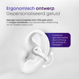 Auralis Halo Open-Ear Oortjes voor Sport – Bone Conduction Headphone - Draadloze Koptelefoon met Microfoon - Oordopjes Draadloos met Microfoon voor Hardlopen & Fitness - Wit — thumbnail 2