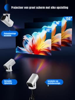 MMP® Draagbare beamer - Beamer - Projector - Mini Beamer - Wit - 20cm x 11cm x 11cm — thumbnail 4
