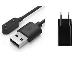 Strap-it USB-A oplader + 5W adapter – geschikt voor Samsung Galaxy Watch Fit 3 – vervangende oplaadkabel & veilige laadadapter (zwart)