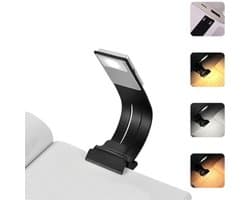 LED-leeslamp, 360° USB-oplaadbaar, 3 verlichtingsstanden, leeslamp, zwart, kunststof