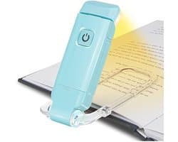 Oplaadbare boeklamp, LED-leeslamp met clip, oogbescherming, verstelbare markeerlamp, draagbare leeslamp, blauw