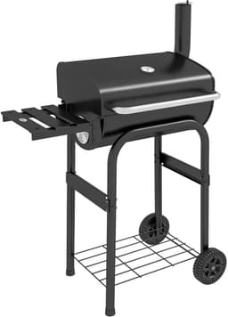 Pugsdrly Houtskoolgrill Smoker BBQ-grill, 1 opbergvak, incl. thermometer, 83 x 46,5 x 115 cm, zwart — thumbnail 3