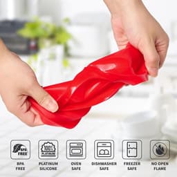 2-pack siliconen eivormpjes voor de airfryer, 10 cm grote ronde muffinvormpjes voor ontbijtsandwiches, eiernuggets, hamburgers, eierpasteitjes en pannenkoeken — thumbnail 2
