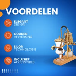 Gouden Retro Koffiezetapparaat - Koffiemachines - Met Kraan, Maatbeker & Lepel - Elegant Design voor Keuken & Koffiewinkel — thumbnail 3