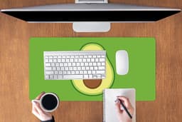 Muismat XXL 80x40 cm - Bureau onderlegger - Bureau mat Avocado - Groen - Speels - Bureaumat - Gaming mousepad xl - Bureaulegger groot - Computer deskmat — thumbnail 3
