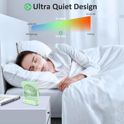 Draagbare USB Mini Ventilator met 3 Snelheden en 2000mAh Batterij - Verstelbaar en Stil voor Thuis en Onderweg — thumbnail 2