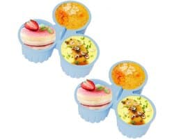 Daity 2-delige siliconen airfryer eivorm, antiaanbak airfryer bakplaat, 3 roosters voor het maken van muffins, voor het bakken van kookaccessoires, herbruikbare siliconen bakvormpjes, blauw