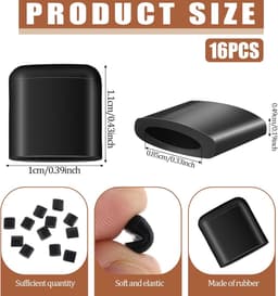 Sander Shop 16 stuks rubberen buffers, luchtfriteuse, anti-kras-beschermafdekkingen, luchtfriteuse onderdelen, grillplaat, siliconen zwarte rubberen voetjes, voor luchtfriteuses — thumbnail 6