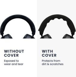 kwmobile cover voor koptelefoon hoofdband - geschikt voor Razer Kraken 7.1 V2 Pro - Koptelefoon band hoes van neopreen - In zwart — thumbnail 2
