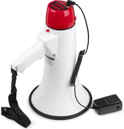 Vonyx MEG045 Megafoon set met lithium-ion accu - 45W Megafoon met sirene en Bluetooth - Rood-wit — thumbnail 2
