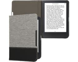 kwmobile hoes geschikt voor Kobo Clara BW / Colour - Canvas beschermhoes in donkergrijs / zwart - Voor e-reader -
