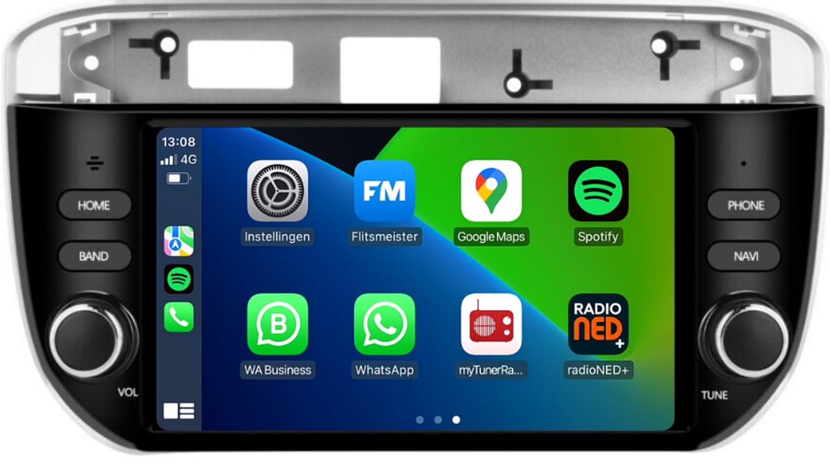 Carplay autoradio voor Fiat Punto Linea | 2010 t/m 2016 | Android 13 | Draadloos Apple Carplay & Android auto | 4GB + 64GB | 8-Core processor | Davilon | 2025 model | 2010 2011 2012 2013 2014 2015 2016 | Bluetooth & Wifi — afbeelding 1