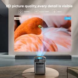 Mini Beamer - Projector - Digitale Projector - Stofdicht - Ingebouwde Luidspreker - 1280x720dpi - 18000 lumen - EU Stekker Type - HDMI - POWER - USB - Grijs — thumbnail 2