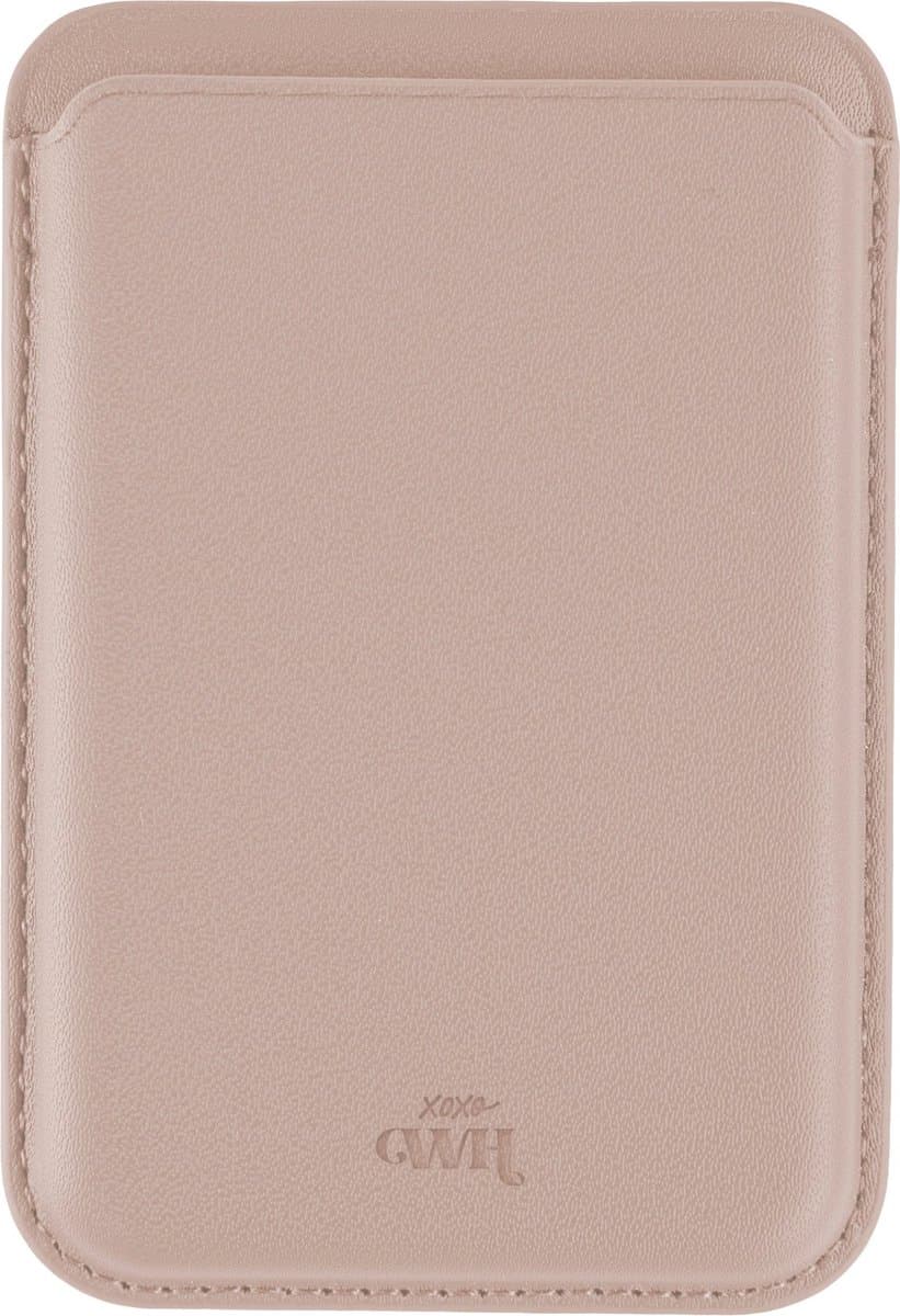 xoxo Wildhearts Wallet geschikt voor MagSafe Apple iPhone 12 / 13 / 14 / 15 / 16 / Mini / Pro / Pro Max / Plus - Card Holder - Pasjeshouder - Magnetische kaarthouder - Portemonnee - Leer - Roze - Lichtroze — afbeelding 1