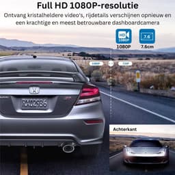 ApexArte® Dashcam voor Auto - Dualdashcam Voor en Achter - Full HD - Zwart — thumbnail 2