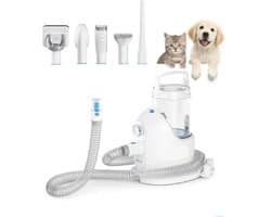 Professionele Hondenfohn - Hondentondeuse - Trimset 5-in-1 - Trimmer - Stofzuiger - Borstel - Dieren - Katten - Honden