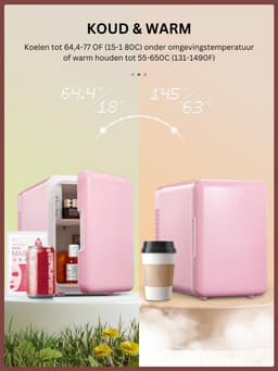 ApexArte® Minibar - Mini Koelkast - Skincare Fridge - Roze — thumbnail 5