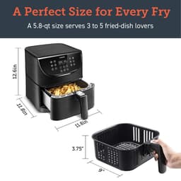 Cosori CP158-AF-RXW Airfryer – 5.5 l – 1700 W – Anti-aanbaklaag – BPA-vrij – Met display – Timerfunctie – Oververhittingsbeveiliging — thumbnail 16