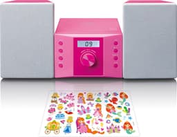 Lenco MC-013 - Stereo set met CD speler, AUX en stickersset - Roze — thumbnail 1