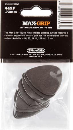 Dunlop 449P073 Max Grip Plectrum 0.73mm 12-Pack - Plectra, zakje met 12 stuks — thumbnail 3