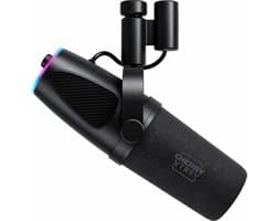 CHERRY XTRFY Ngale X - Microfoon - USB & XLR - Dynamisch - RGB - 2m Kabel - Zwart