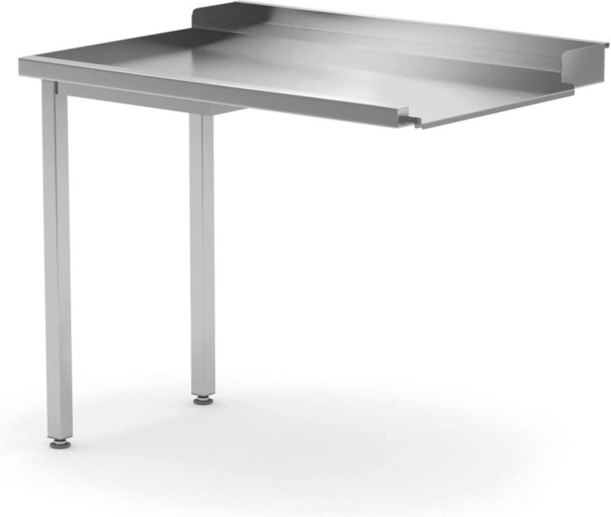 HENDI Uitlooptafel vaatwassers – rechterzijde – roestvast staal – verstelbare poten – 1000x700x850 mm — afbeelding 1