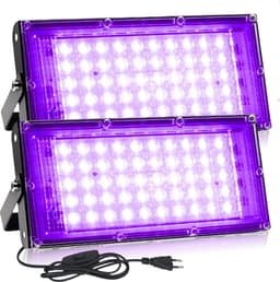 2 stuks waterdichte blacklight spots 50 W IP66 - UV lamp voor disco glow party - Halloween decoratie - podiumverlichting met stekker — thumbnail 1