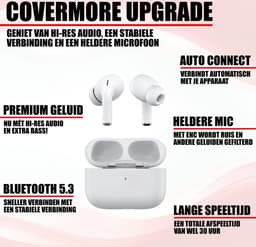 Bluetooth Oordopjes - Draadloze oortjes - Oortjes draadloos - Geschikt voor iPhone 12/13/14/15/16 Plus, Pro, Pro Max, iPad Pro, Air, 2022 en Samsung Galaxy A55, S24, Samsung Tablet S9 Plus, A9 etc. - Noise Cancelling - Bluetooth 5.3 - Wit — thumbnail 4