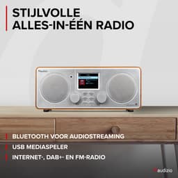 Internetradio - Audizio Foza digitale radio met Bluetooth - DAB radio en FM radio in één - Zilver — thumbnail 2