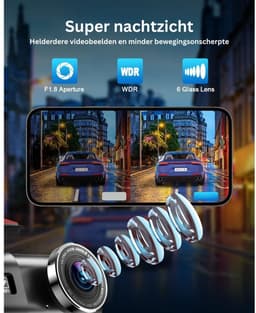 Dashcam voor Auto - Dual - Camerabewaking - Full HD - Zwart — thumbnail 2