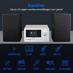 MEDION P85003 Micro audiosysteem (internetradio, DAB+, PLL FM-radio, Bluetooth, USB-aansluiting, AUX, 2x150 W) zilver — thumbnail 5