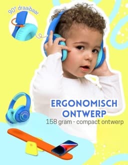StayPowered Koptelefoon voor Kinderen - de Ultieme Kinderhoofdtelefoon met 43 Uur Speeltijd en Veilige Volumebegrenzing - Ingebouwde Verlichting - Opvouwbaar Ontwerp - USB C - Bedraad/Bluetooth - Donkerblauw - Levering Sneller dan Aangegeven! — thumbnail 4